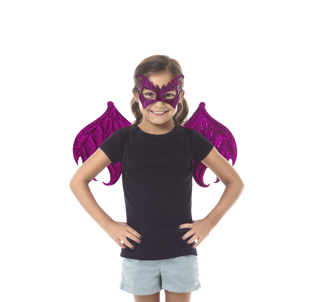 Little Adventures Draken Vleugels + Masker Magenta 3-8 jaar