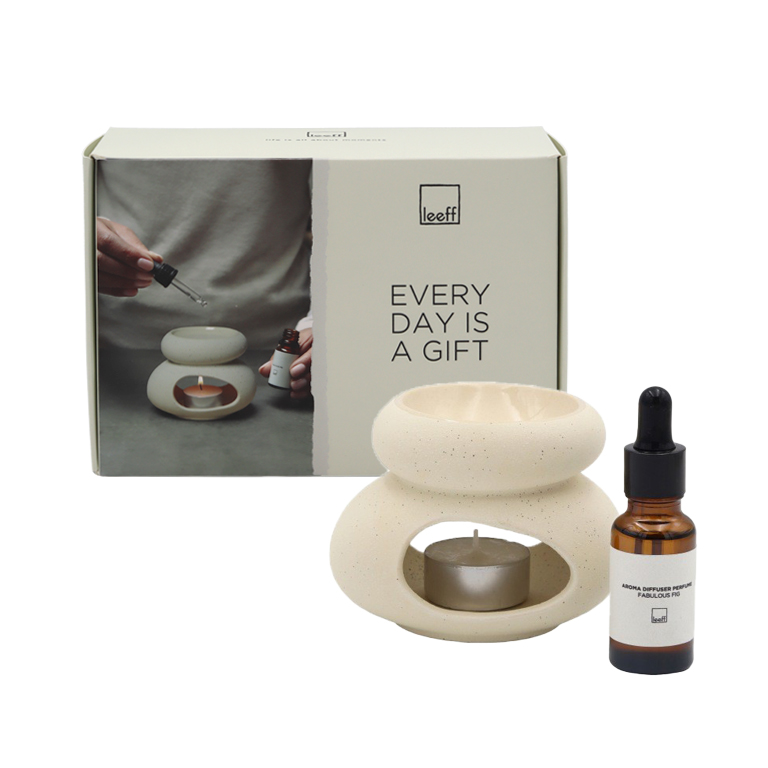 Leeff Aroma Diffuser met Flesje Fabulous Fig 20ml - Keramiek - 17.5x12x8 cm