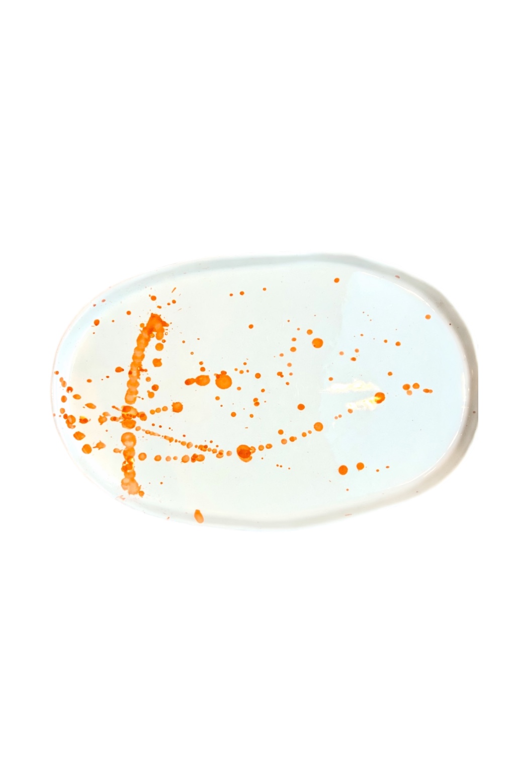 Val Pottery Tapasschaal Orange Blob 28x18x2 cm - Ovaal - Handgemaakt Keramiek