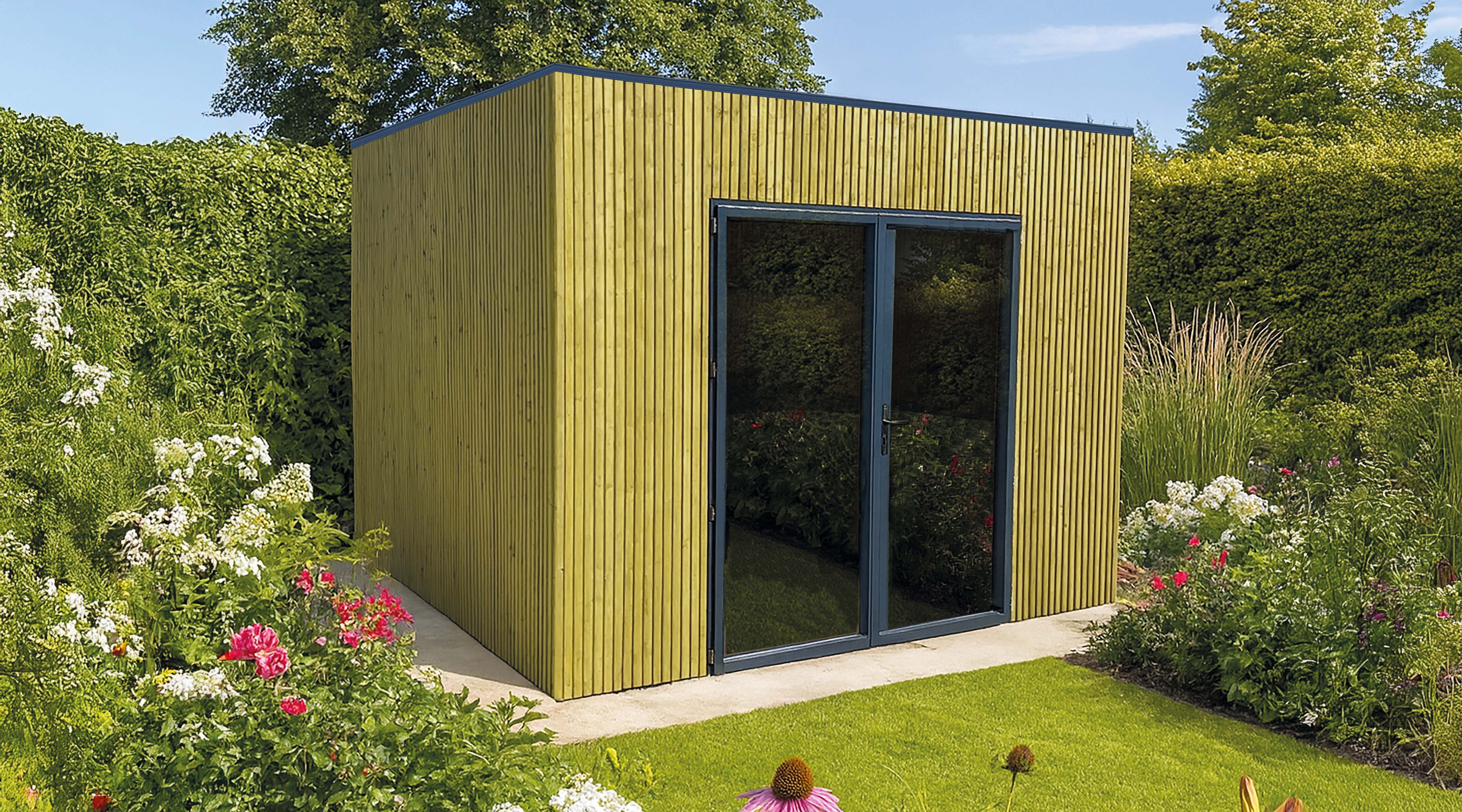Solid Tuinhuis Braga  304,5cm x 304,5cm 28 mm - Geïmpregneerd