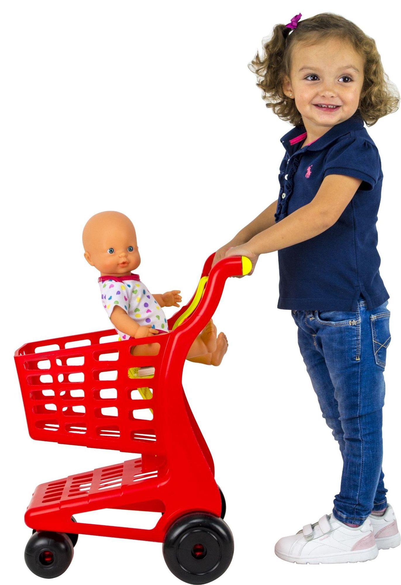 Vicam winkelwagen plastiek met poppenzitje, 3 kleur - assorti - prijs per stuk . zonder pop