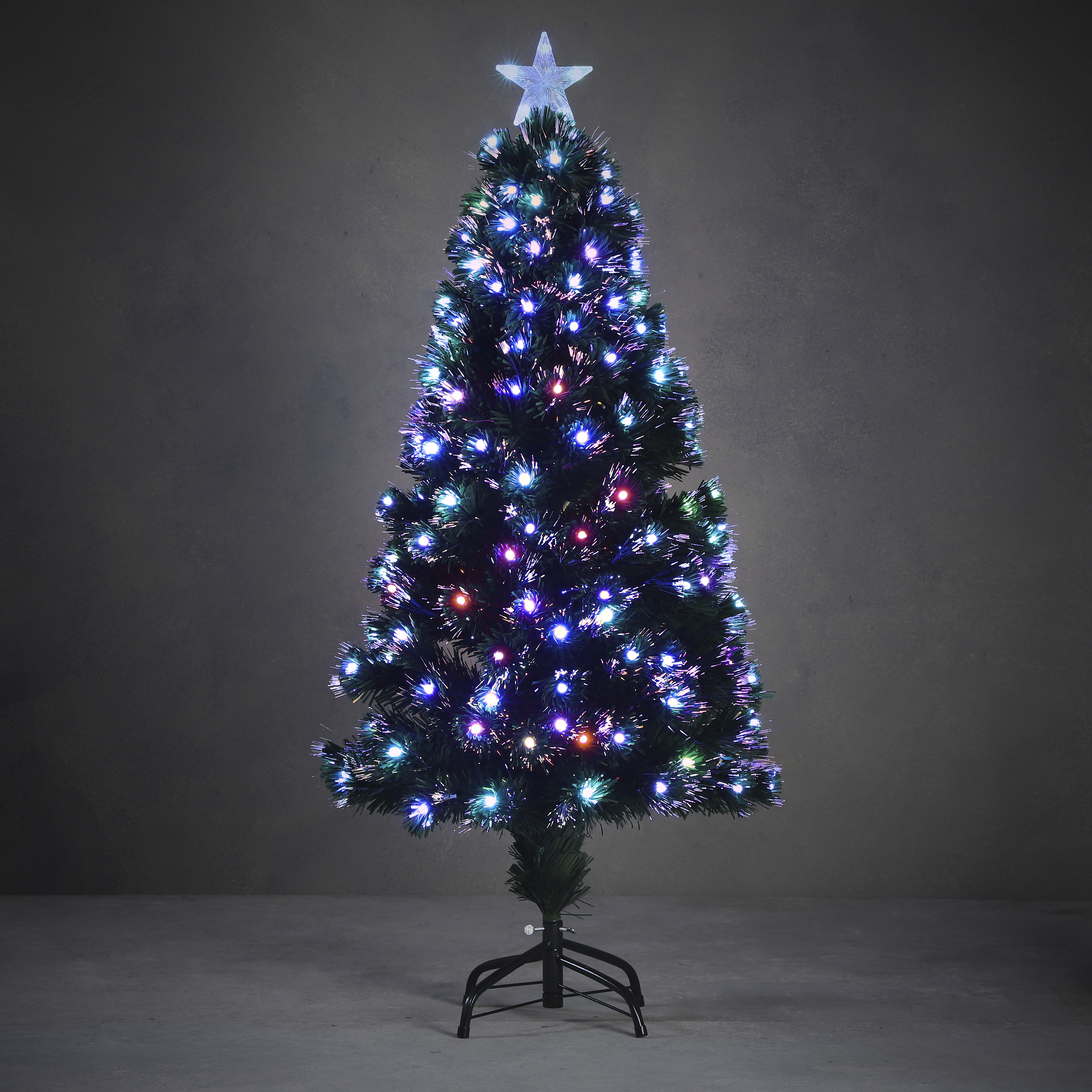Kerstboom Abbey LED Groen 120x55 cm - 135 Lights - Multicolor