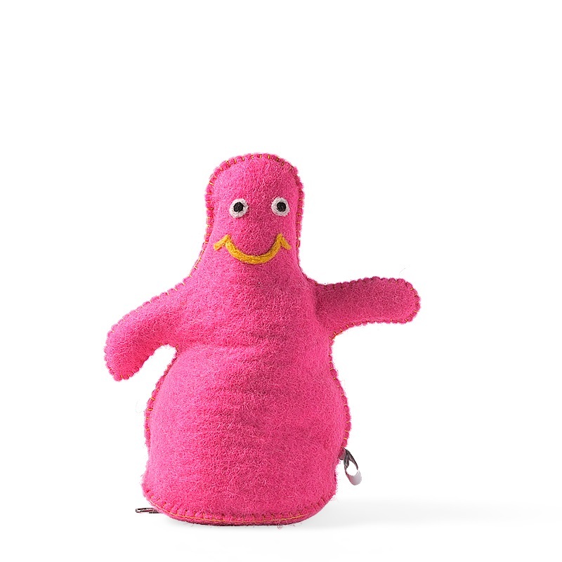 Aveva Deurstop/Boekensteun Dumpling Cerise 22x15x26 cm - Wol