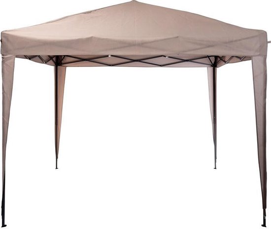 Partytent Easy Up Taupe 3x3m Plooibaar