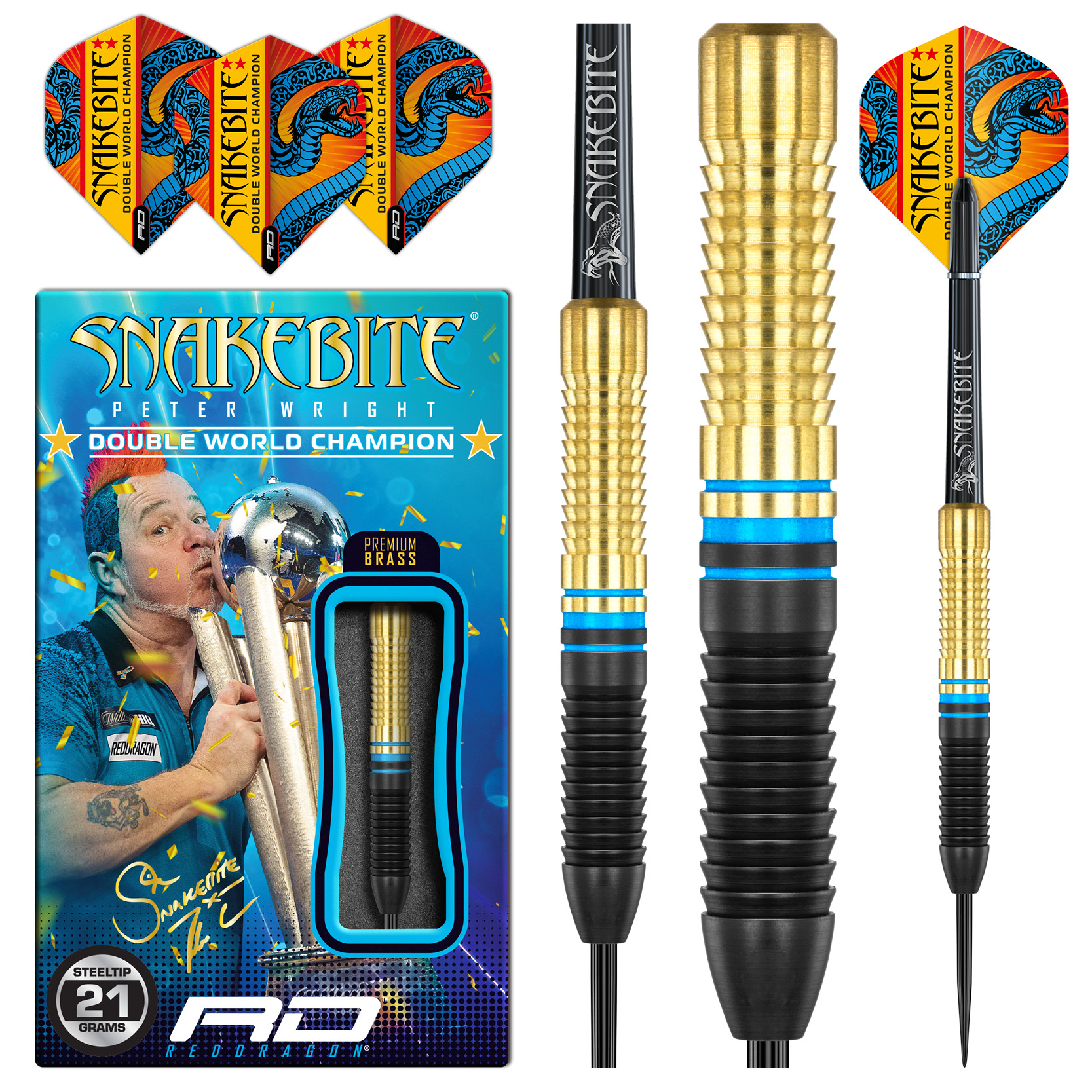 Red Dragon Peter Wright Dartsset 3 stuks - 21g