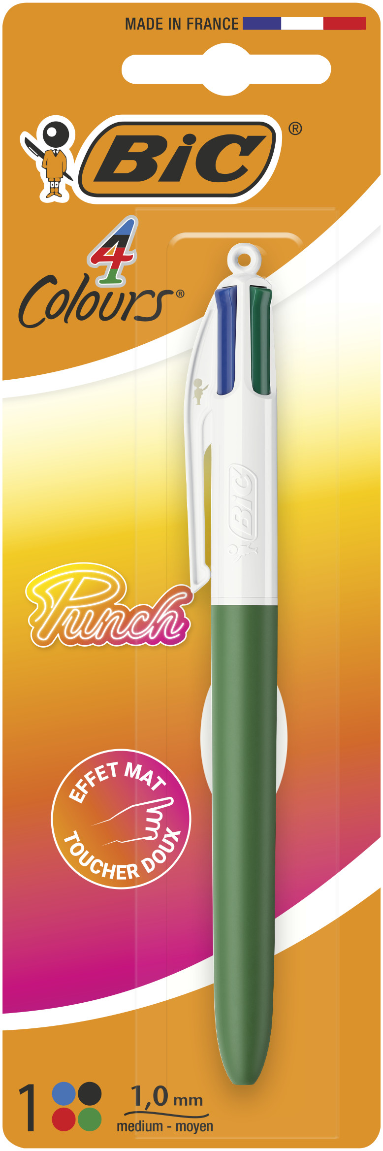 Bic 4 Colours Balpen Punch Uni assorti Blister - per stuk Bic 4 Colours Balpen Punch Uni assorti Blister - per stuk