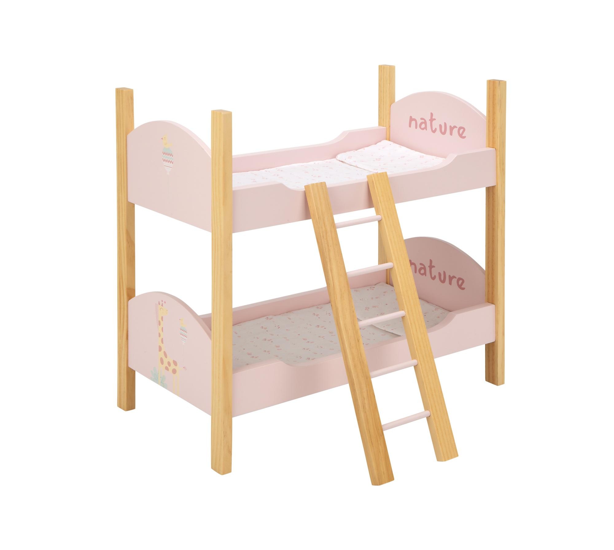 Arias Houten Stapelbed met ladder voor poppen