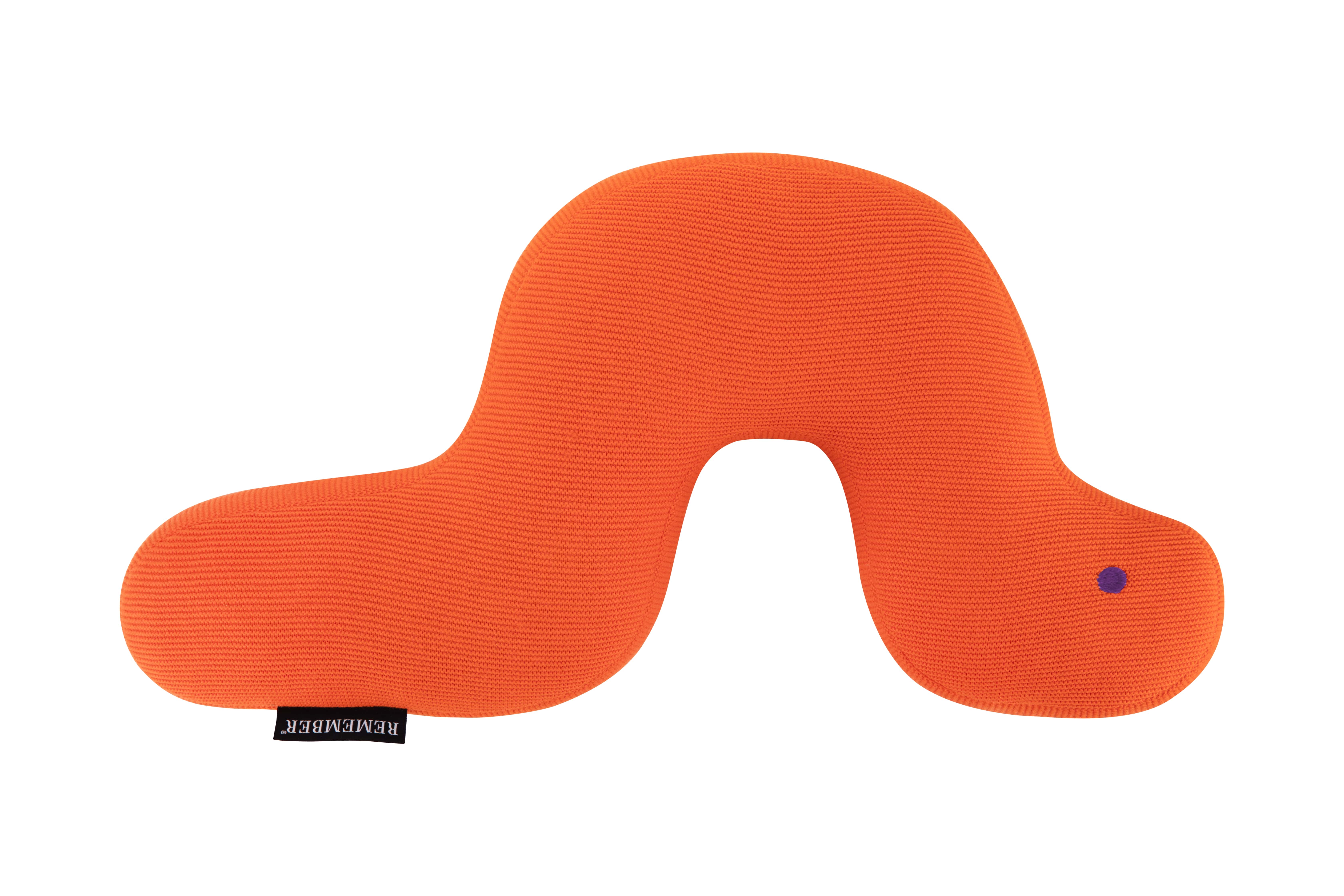 Remember Knuffelkussen Caterpillar Frieda - 50x26x5 cm - Oranje