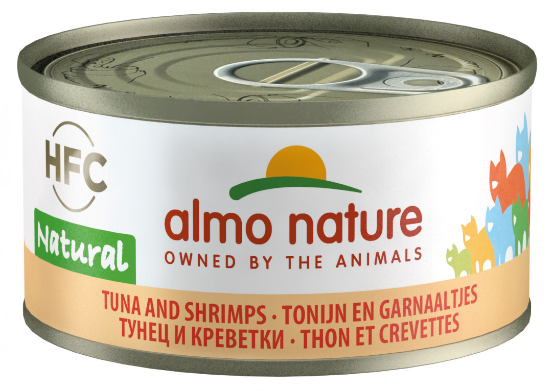 Kattenvoer almo nature blik 70gr Tonijn en Garnaaltjes