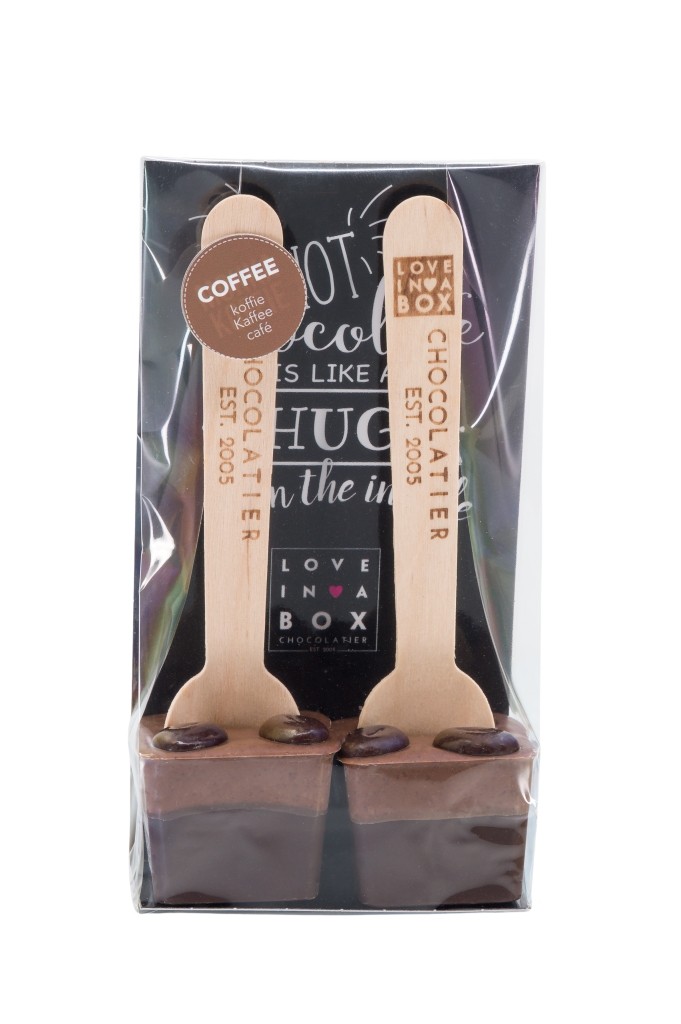 Love in a Box Chocoladelepel Melk Koffie/Puur 90g - 2x 45g - 1/3 Melkchocolade met Koffie-extract en 2/3 Puur