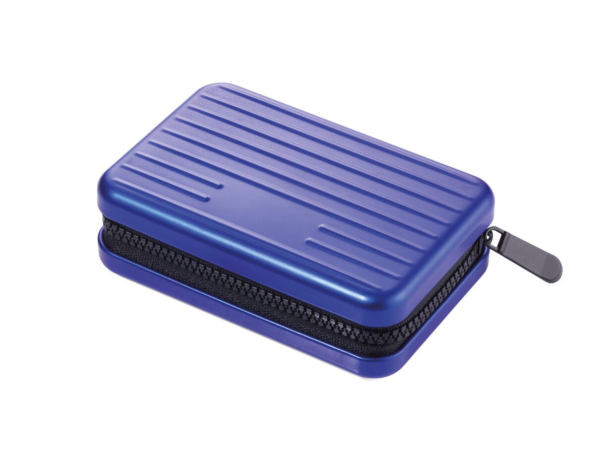 Troika Kaarthouder - Kaartenkoffer Blauw - met Rits - RFID - 20 Kaarten