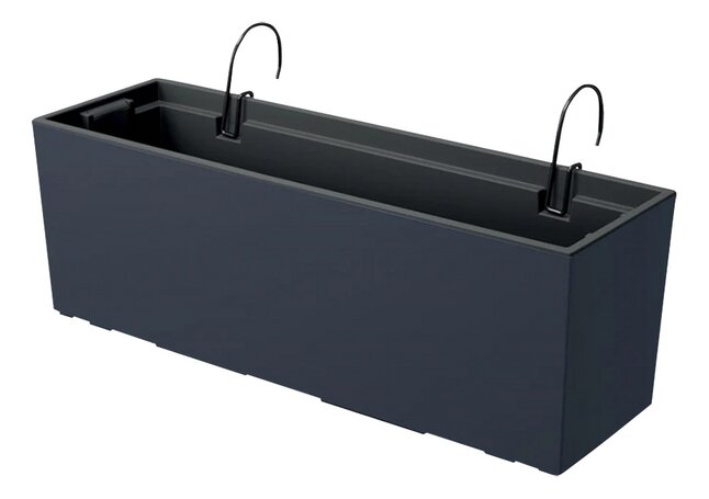Prosperplast Balkonbloembak Urbi Antraciet met Hangers 58x18x19.5 cm