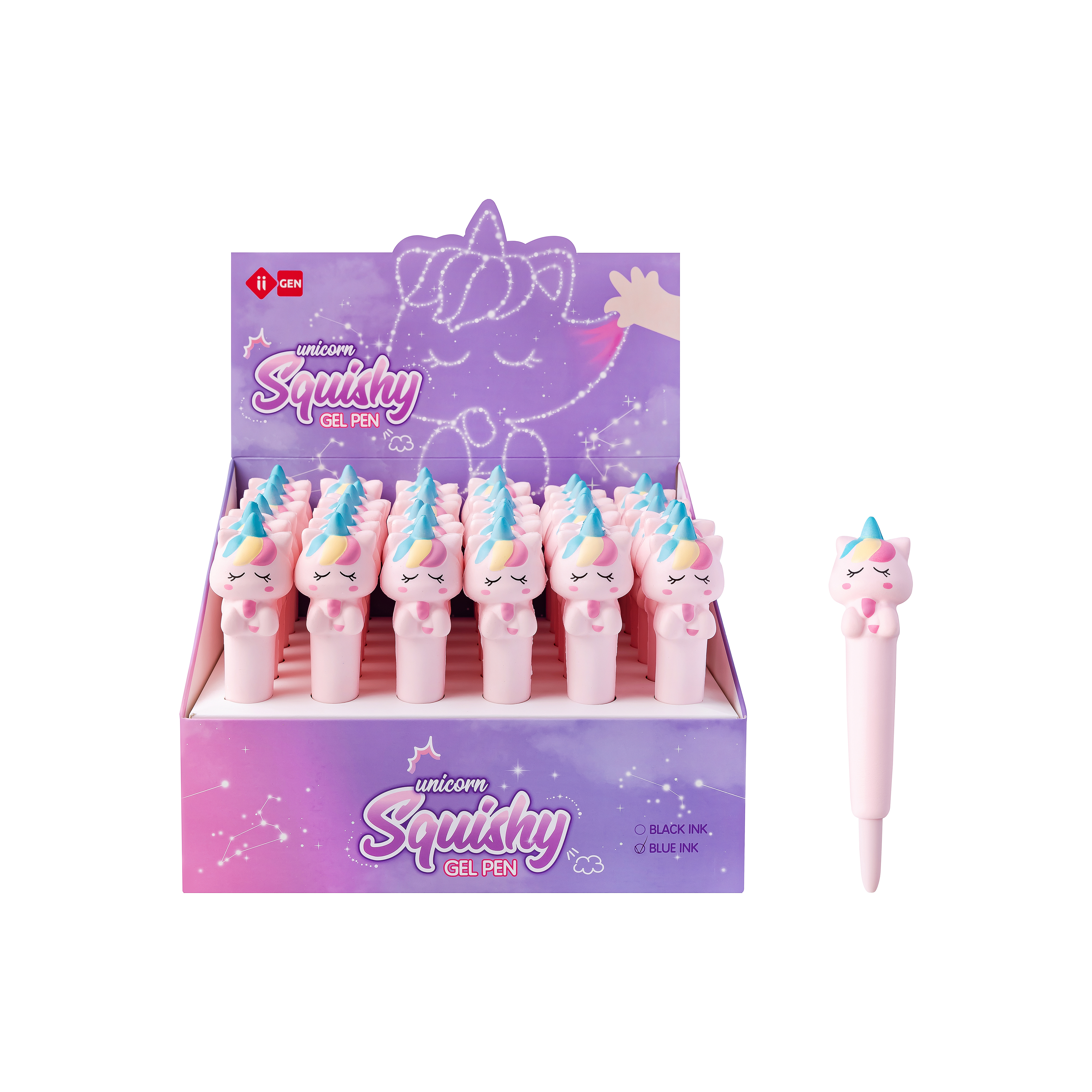 Lazy Stars Gelpen Squishy Unicorn Blauwe Inkt 0.5mm