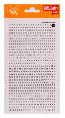 Decadry Transfert Letters 2.5 mm Zwart 1 vel
