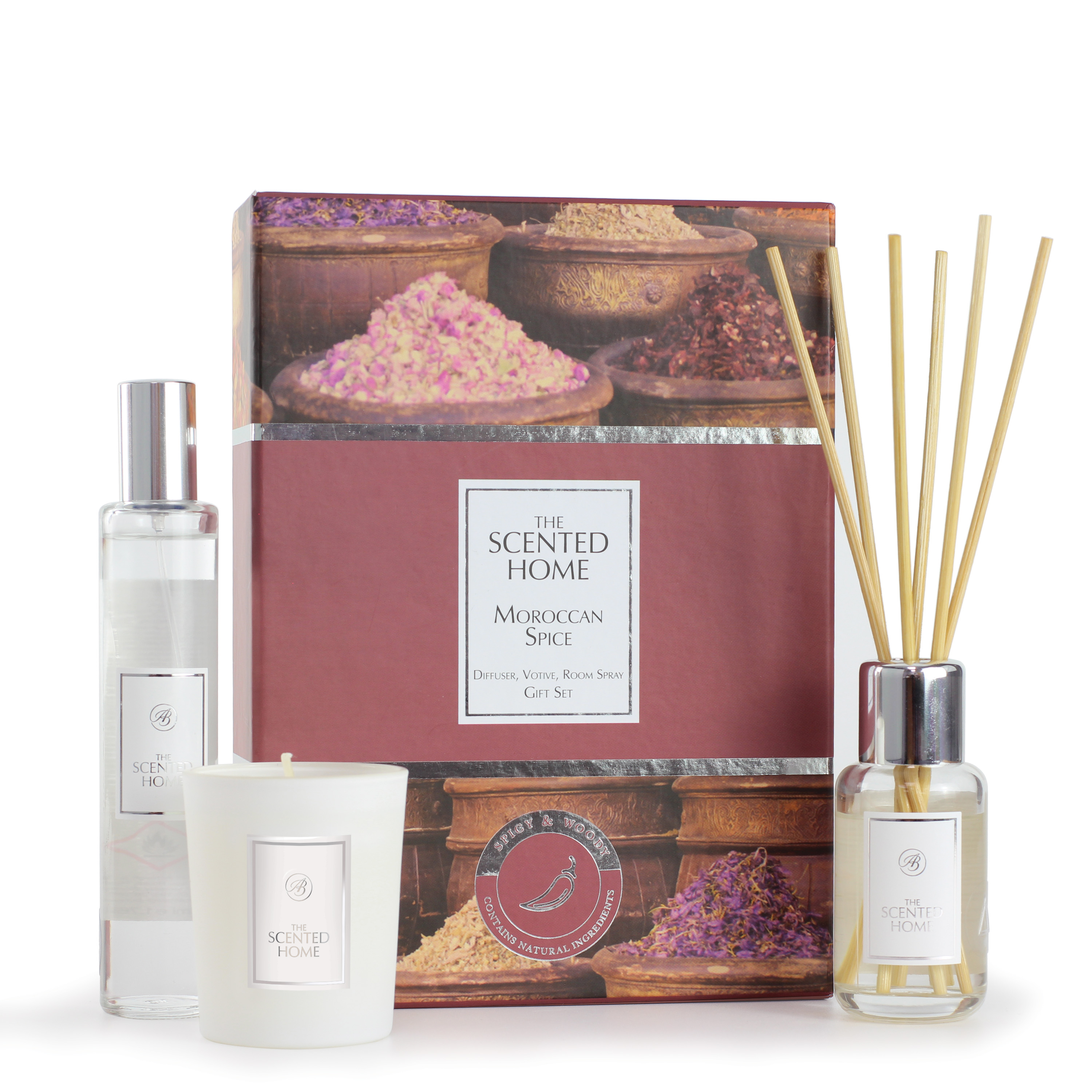 Scented Home Set Moroccan Spice - Geurdiffuser, Kaars en Roomspray