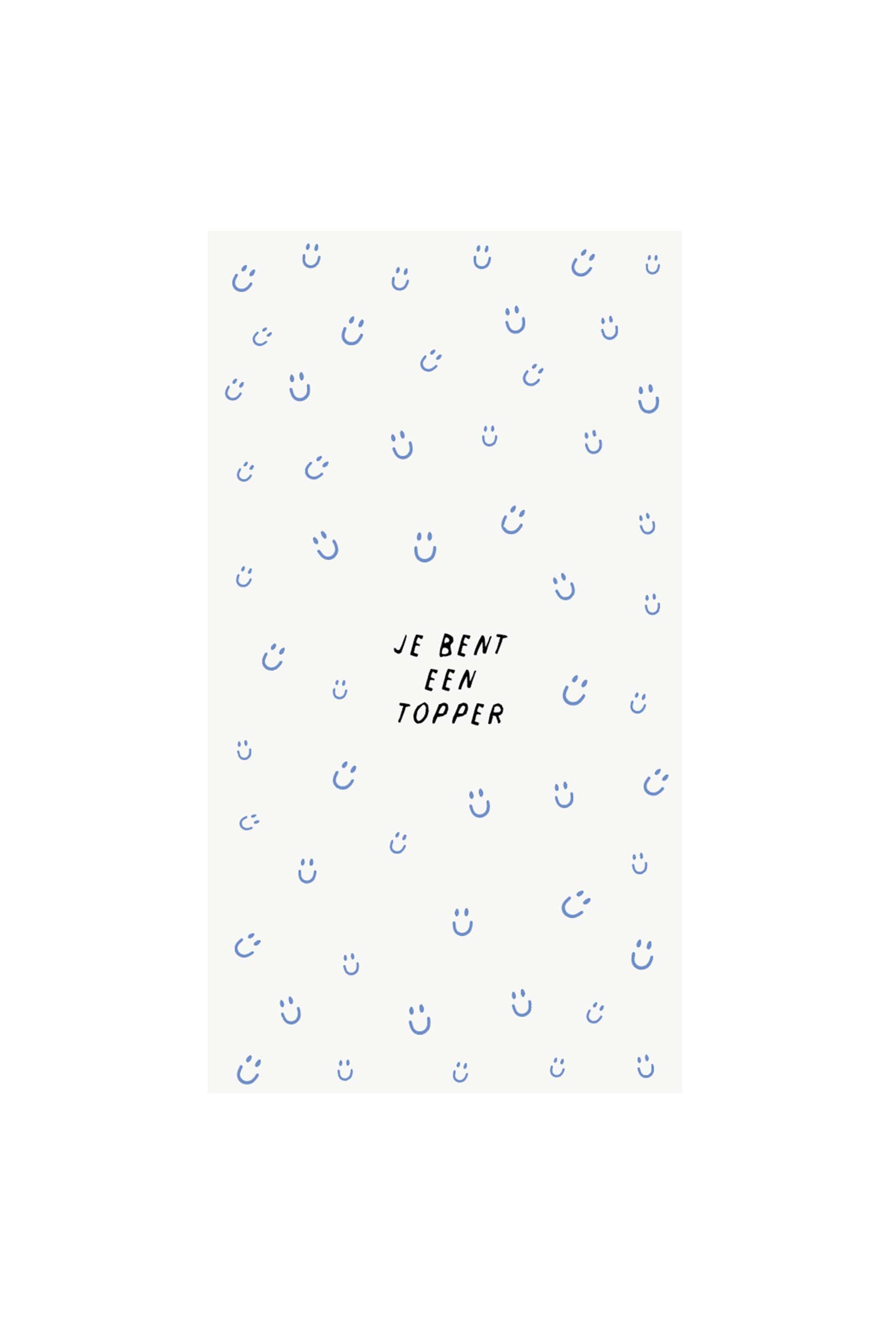 Zusss Servetten Rechthoek Topper Wit-Blauw 11x20 cm - 15 stuks