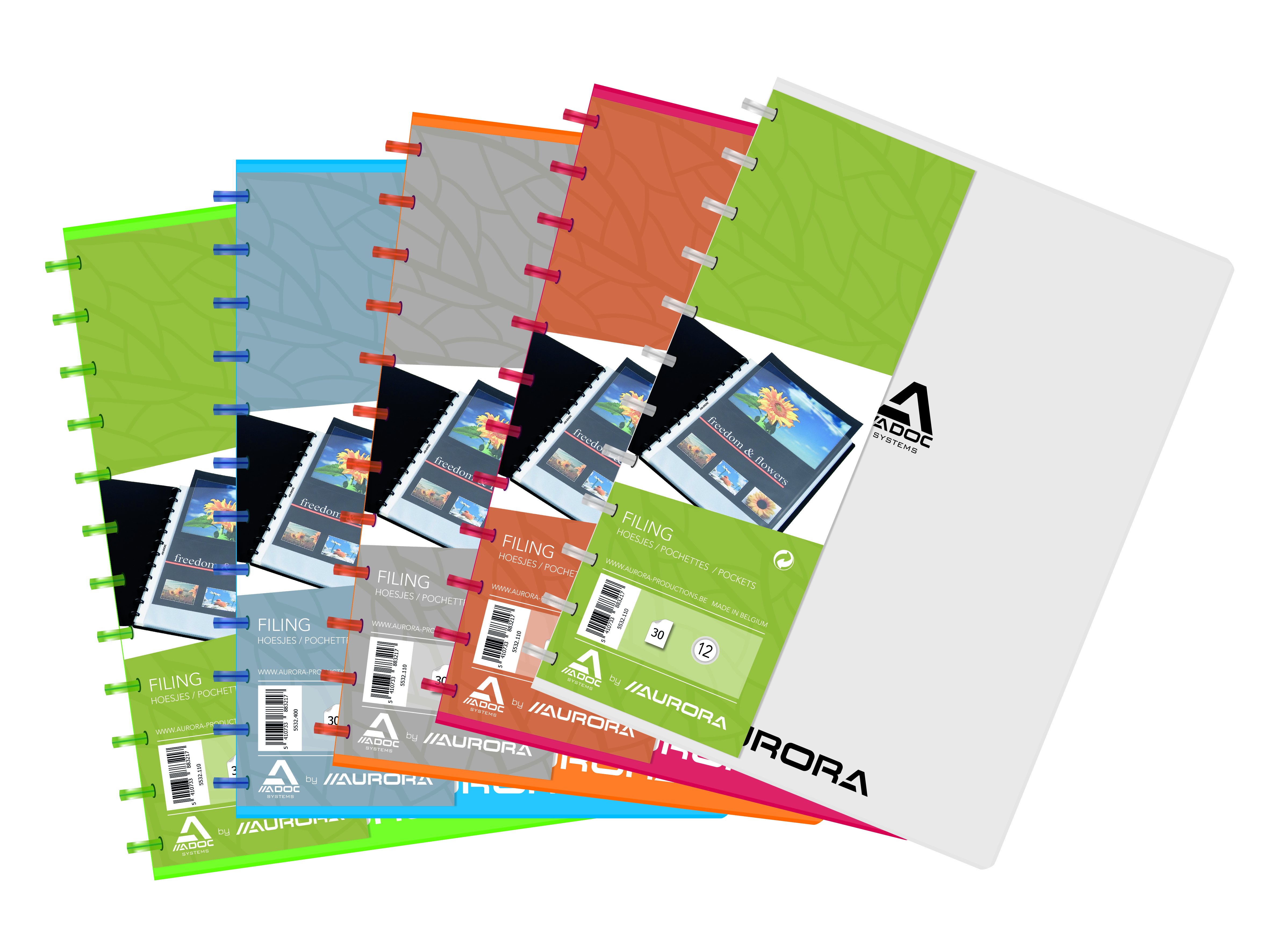 ADOC Colorlines Showmap A4 30 Hoesjes Verschillende kleuren