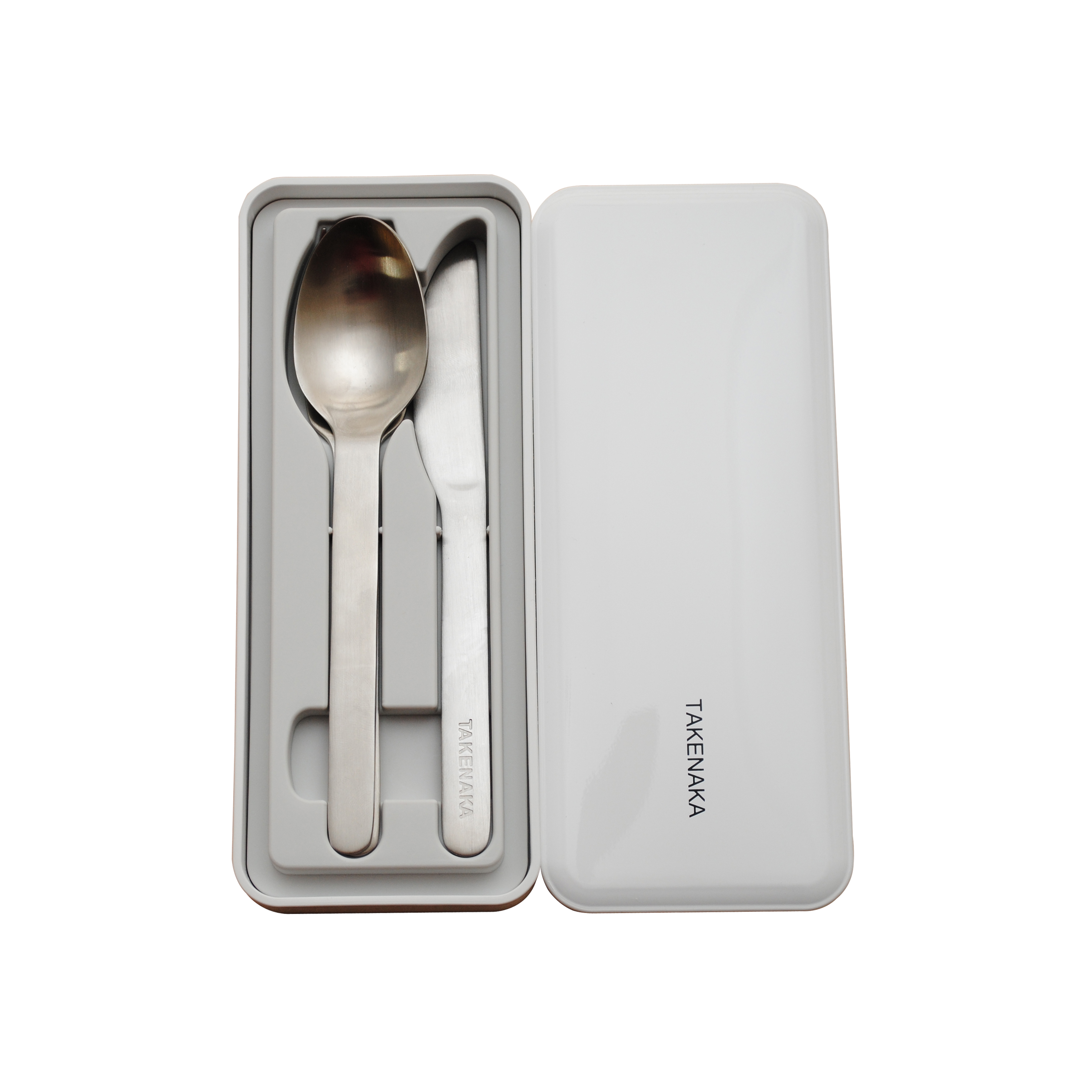 Takenaka Bestekset Coconut White 3-delig in Doosje - 19x8x2.5 cm - RVS