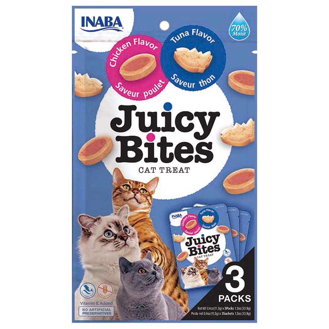 Inaba Juicy Bites Kattensnack Kip & Tonijn 3x 11.3 g