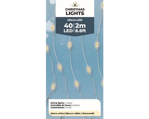 Micro LED String Light 195 cm - 40 Lights - Warm Wit