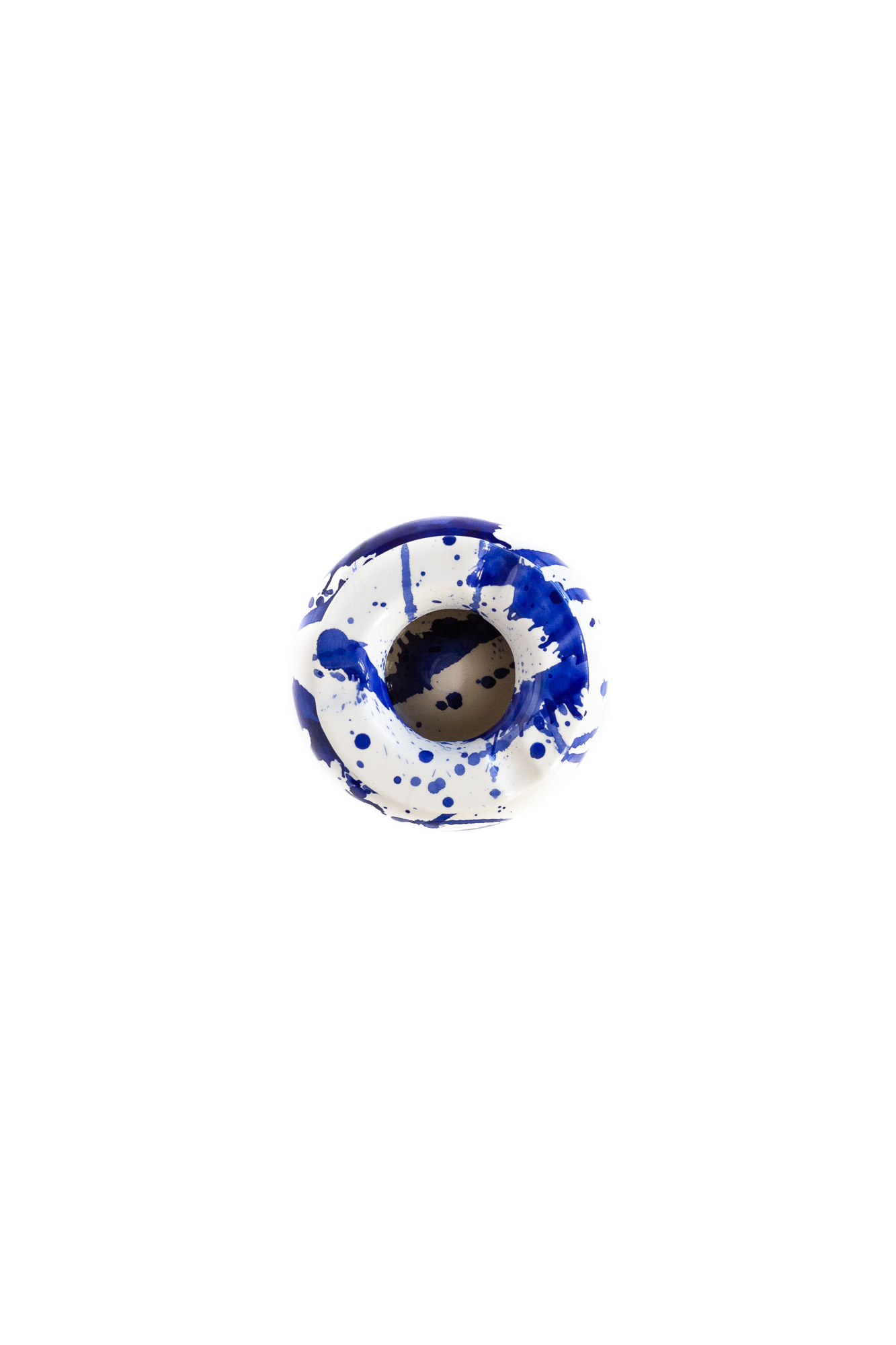 Val Pottery Foolish Asbak Jack’s Cig 13x8 cm - Blue Blob - Handgemaakt Keramiek