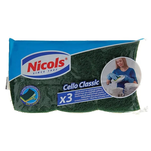 Nicols Schuurspons Cello Classic Groen 3 stuks