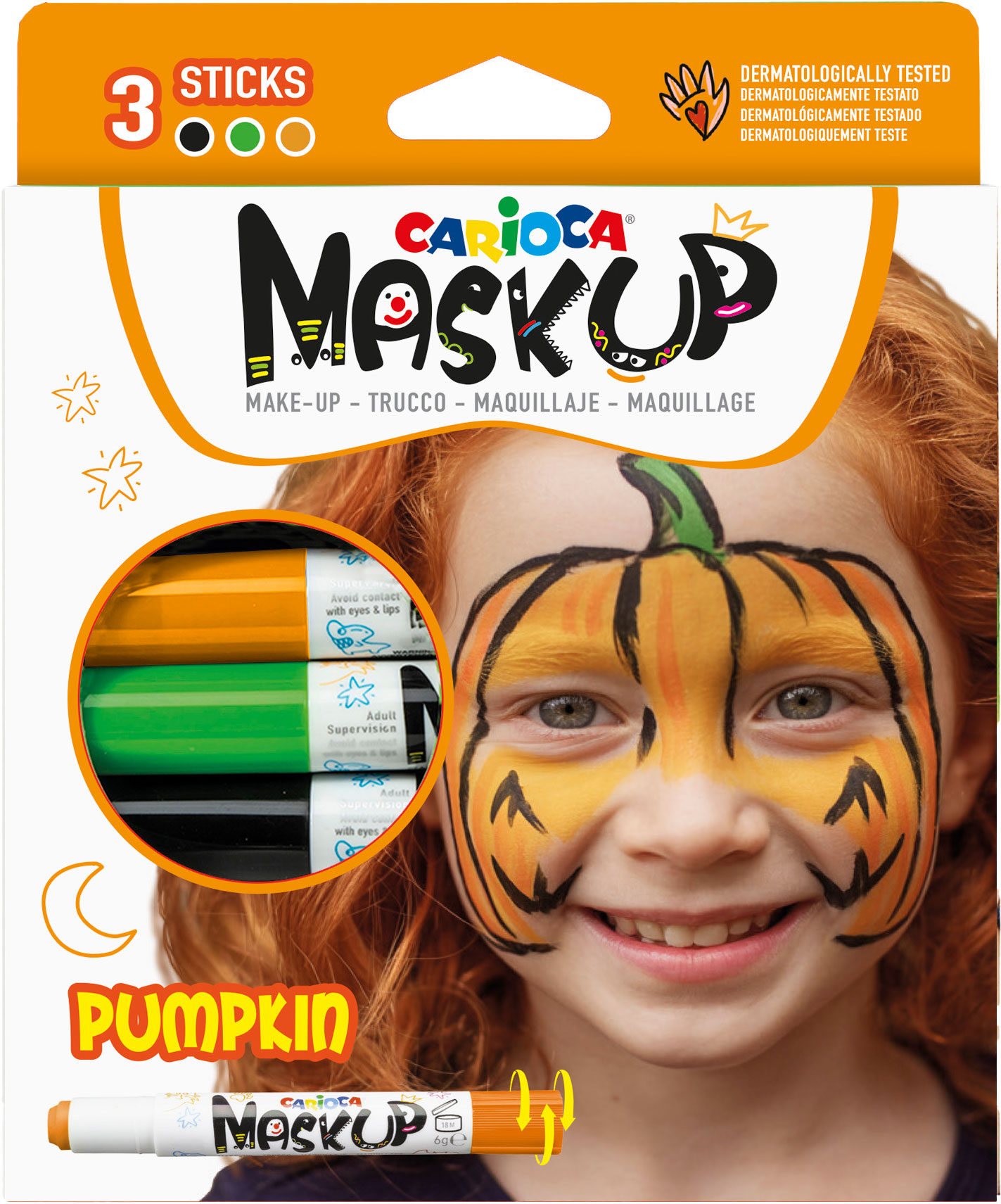 Carioca Mask Up Kindergrime Pumpkin Oranje-Groen-Zwart