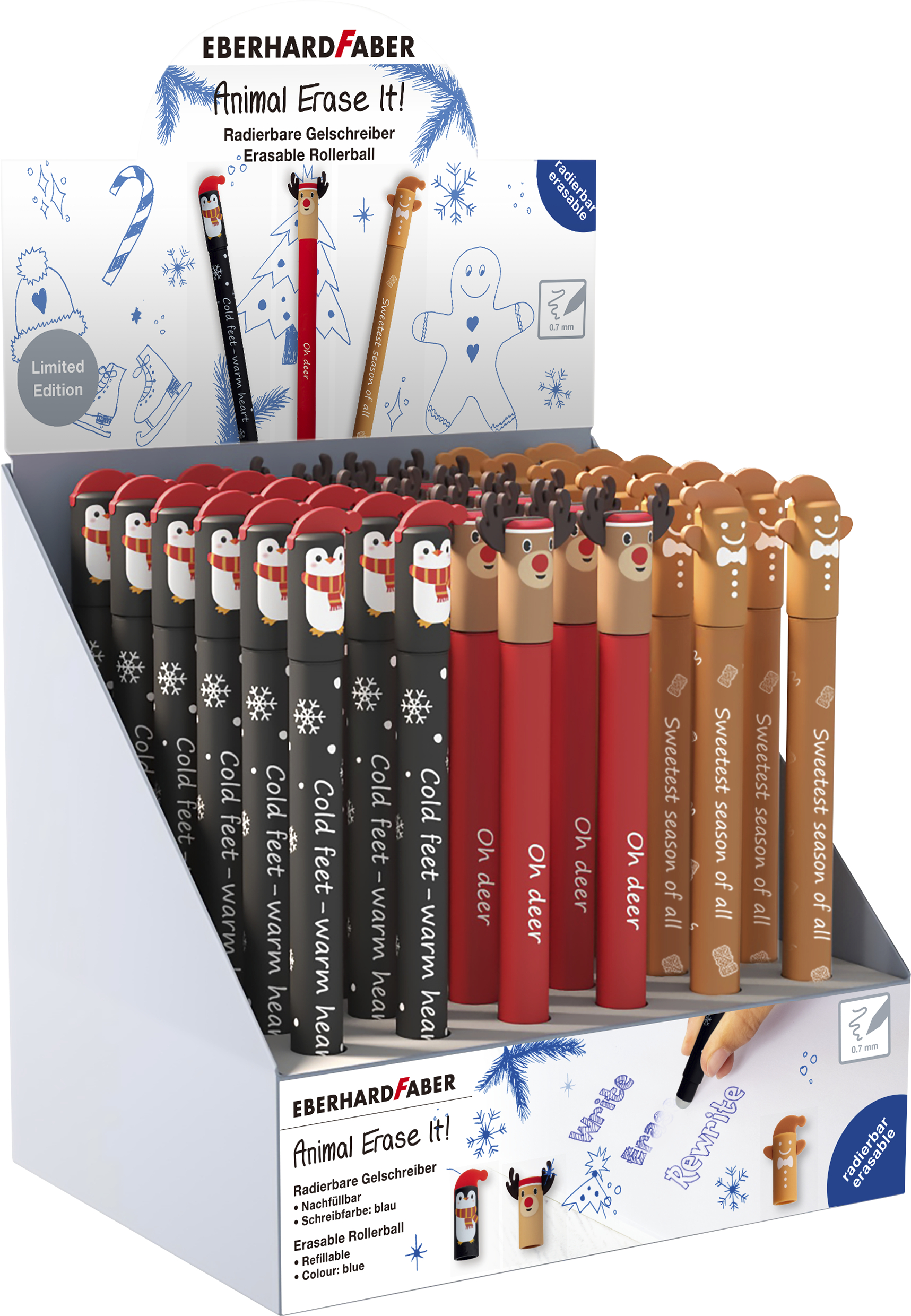 Eberhard Fabel Uitwisbare Gelpen Animal Limited Winter Editie assorti 0.7 mm - Prijs per stuk