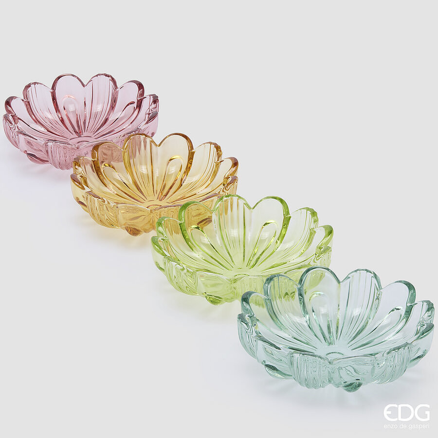 EDG Kaarshouder Fiore 14x4 cm - Glas - assorti - prijs per stuk