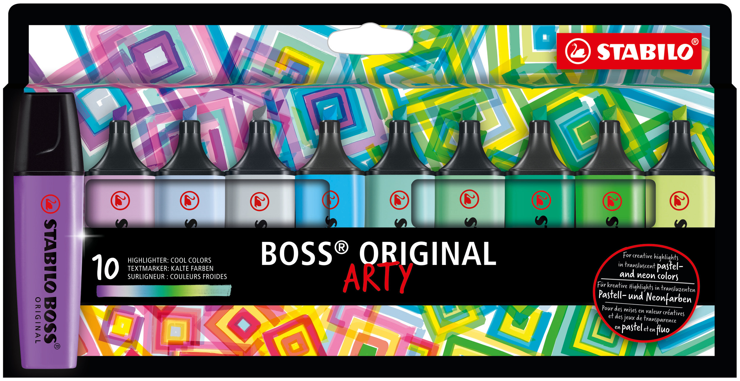 STABILO Boss Original Arty 10 Markeerstiften - Koele Kleuren STABILO Boss Original Arty 10 Markeerstiften - Koele Kleuren