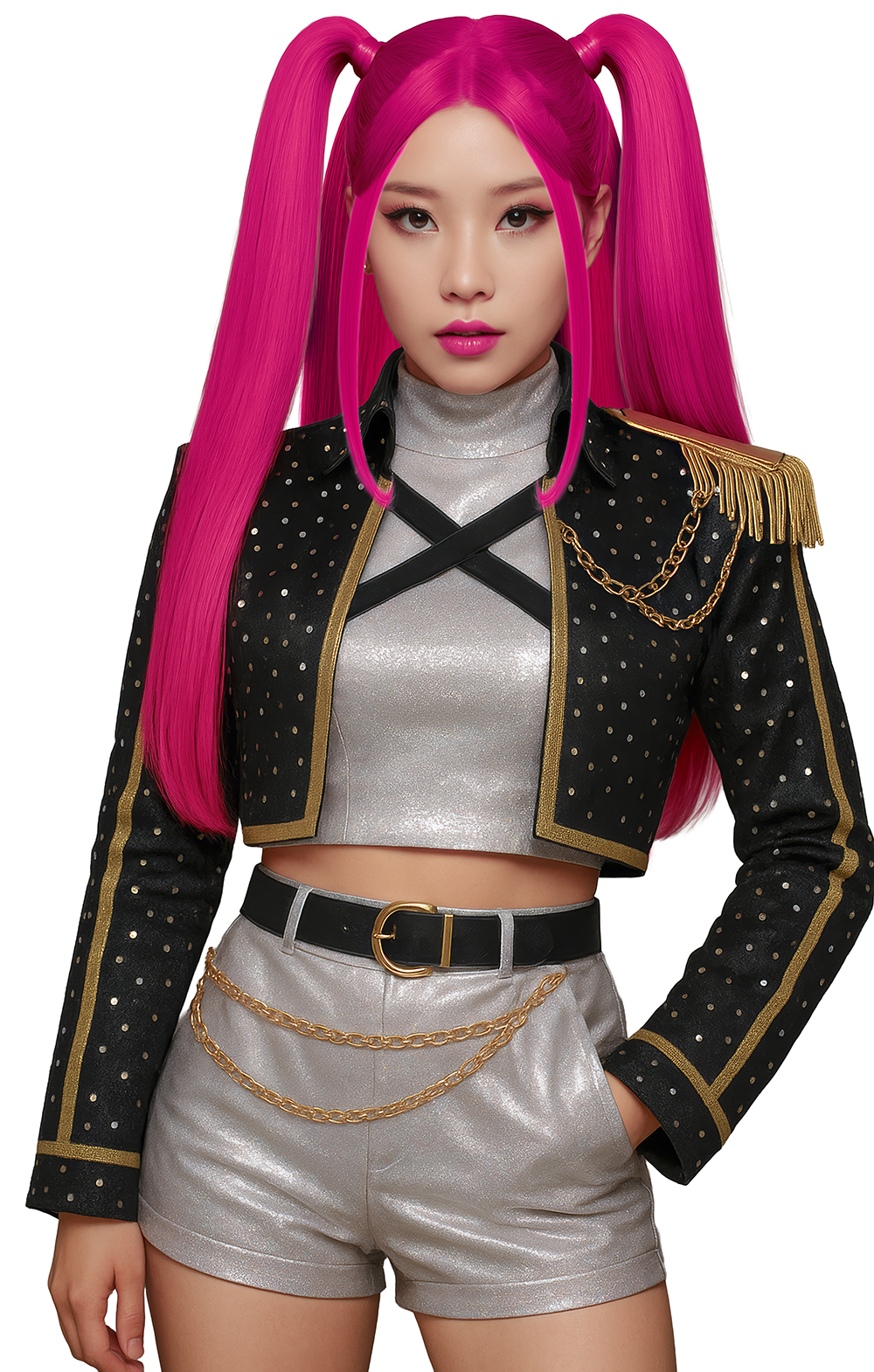 Pruik Pink Charm