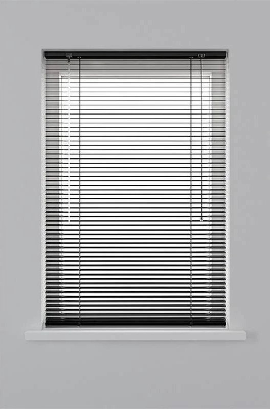 Decosol Horizontale Jaloezie Alu 25 mm - 160x180 cm - Kleur 320 Mat Zwart
