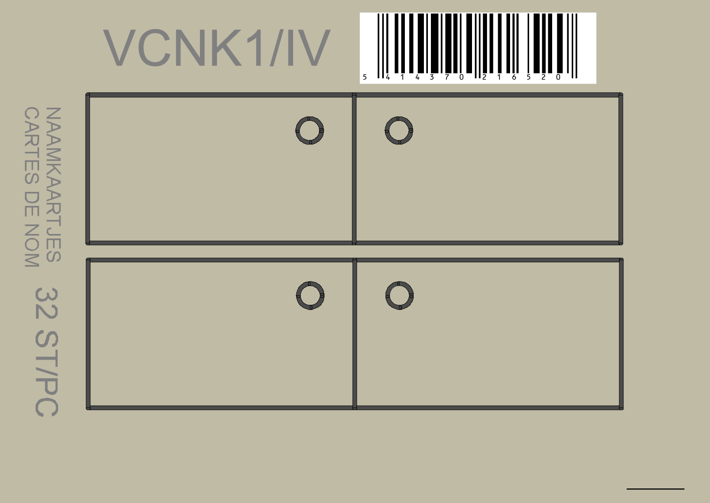 D & F Naamkaartje Effen Ivoor - 32 stuks