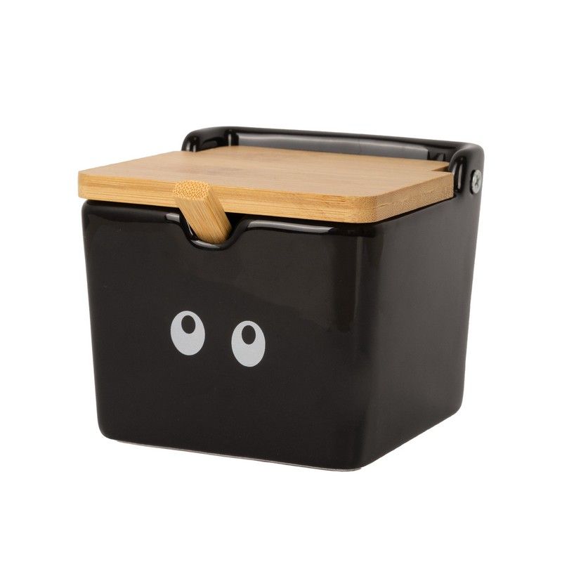 Fisura Bewaarpot Eyes Black 10.5x10.5x10 cm