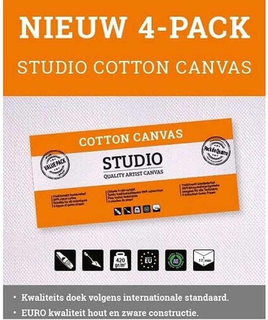 Alres Studio Cotton Canvas 30x40cm 4 stuks