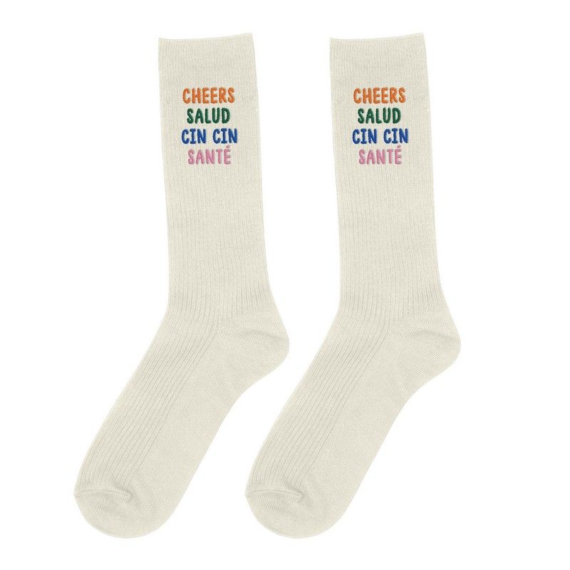 Atelier Pistache Herensokken Cocktail Club Cheers Salud Cin Cin Santé - One Size (40-45)