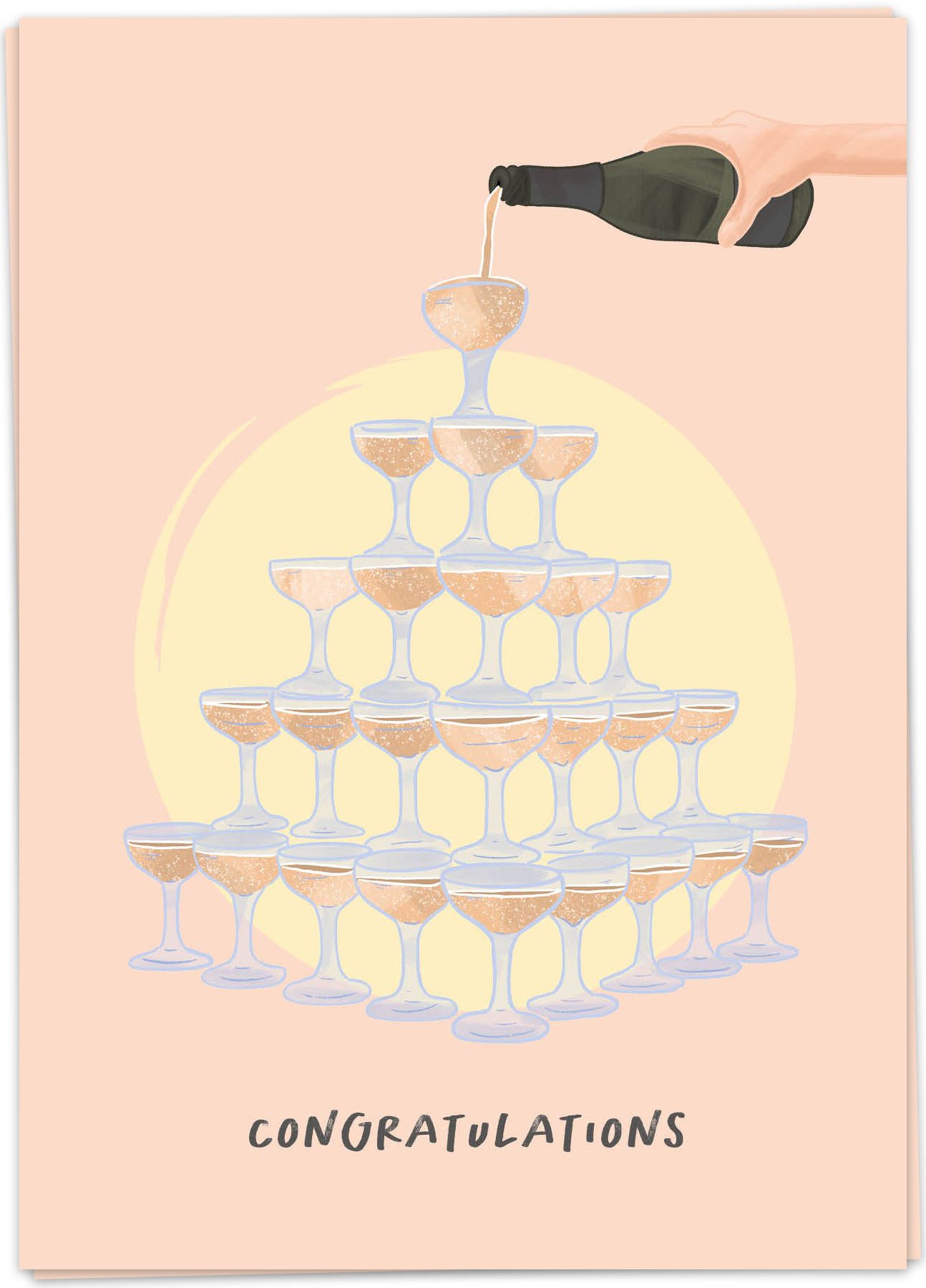 Kaart Blanche Wenskaart Champagne Tower