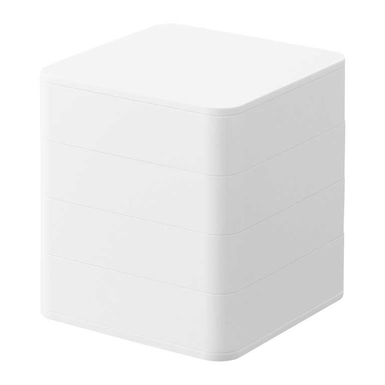 Yamazaki Juwelendoos Tower White 9x9x10 cm - 4 Uitschuifbare Vakken