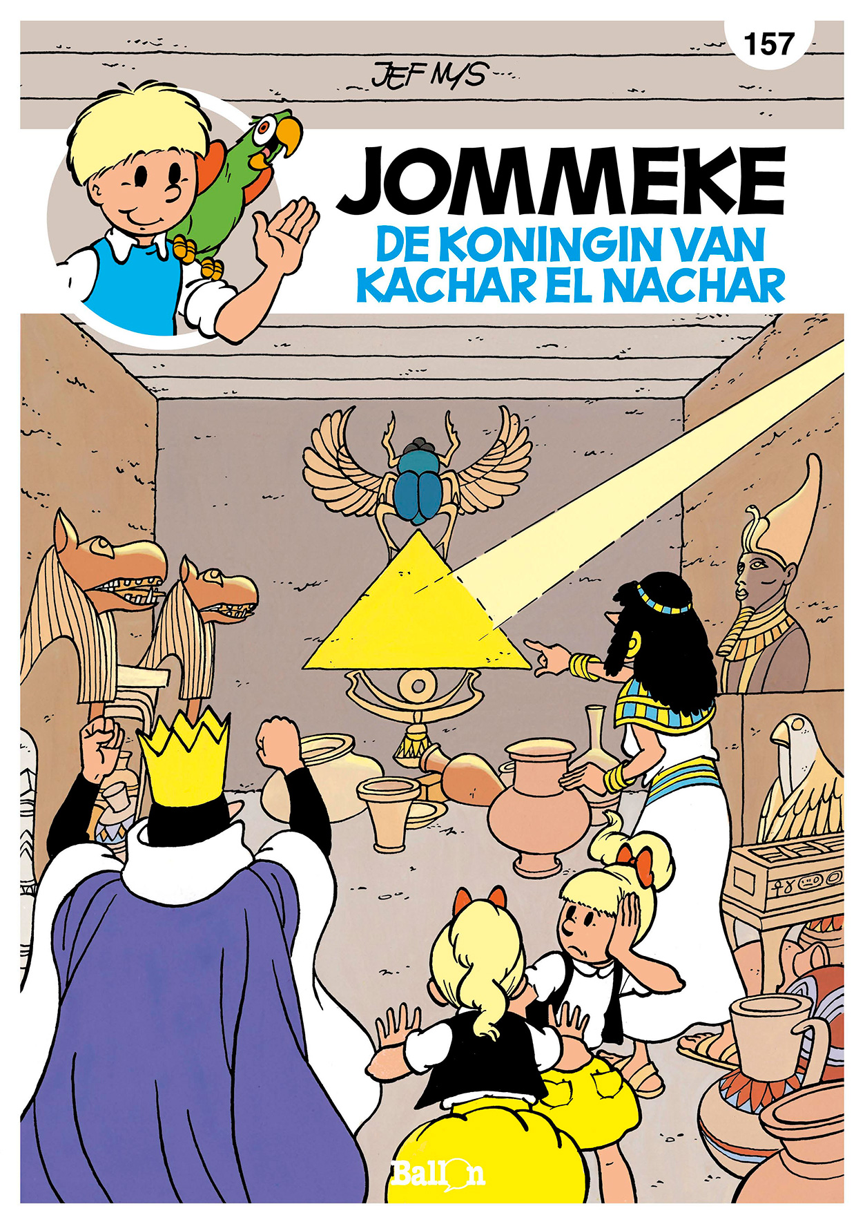 Stripverhaal Jommeke 157 De Koningin van Kachar El Nachar