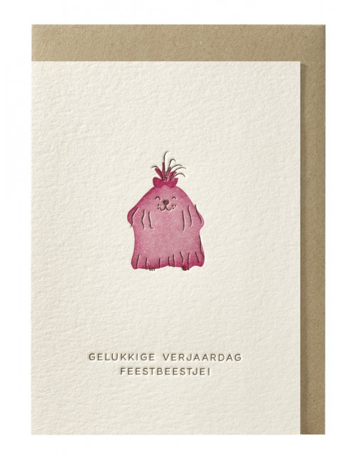 Wenskaart Gelukkige Verjaardag Feestbeestje