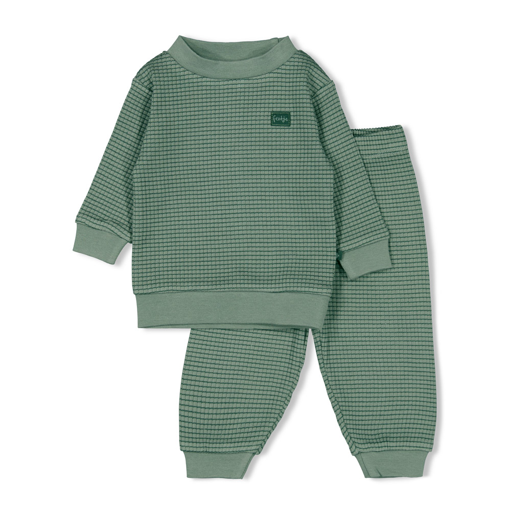 Feetje Wafelpyjama Kids Family Limited Edition Zeegroen 