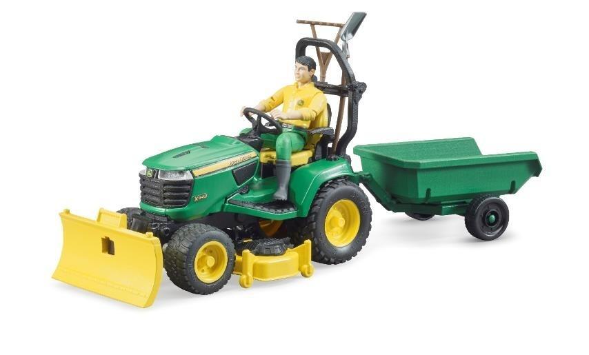 Bruder Bworld John Deere Grasmaaier met aanhanger en tuinman