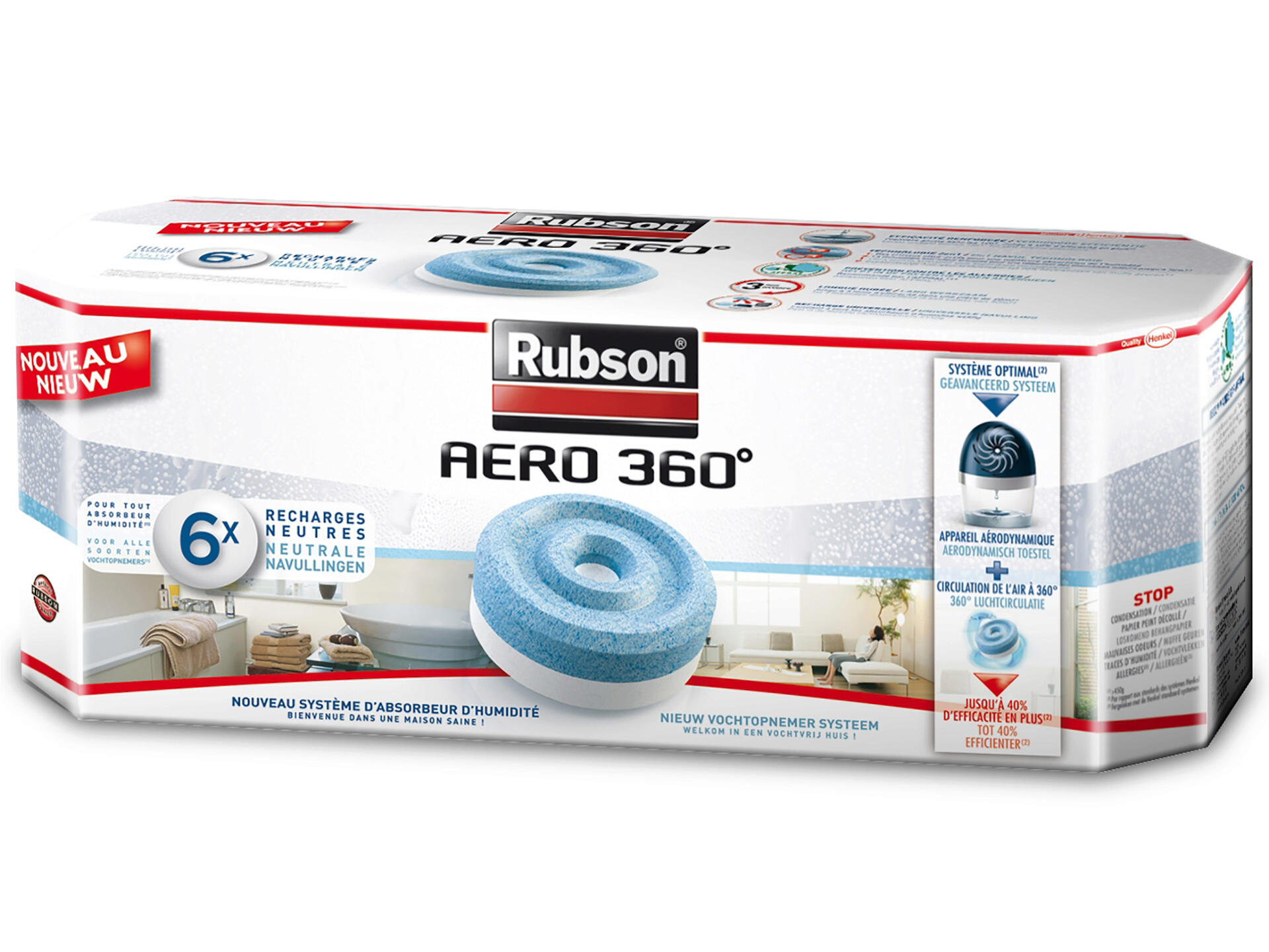 Rubson Aero 360 Navullingen 6 stuks Zonder Parfum