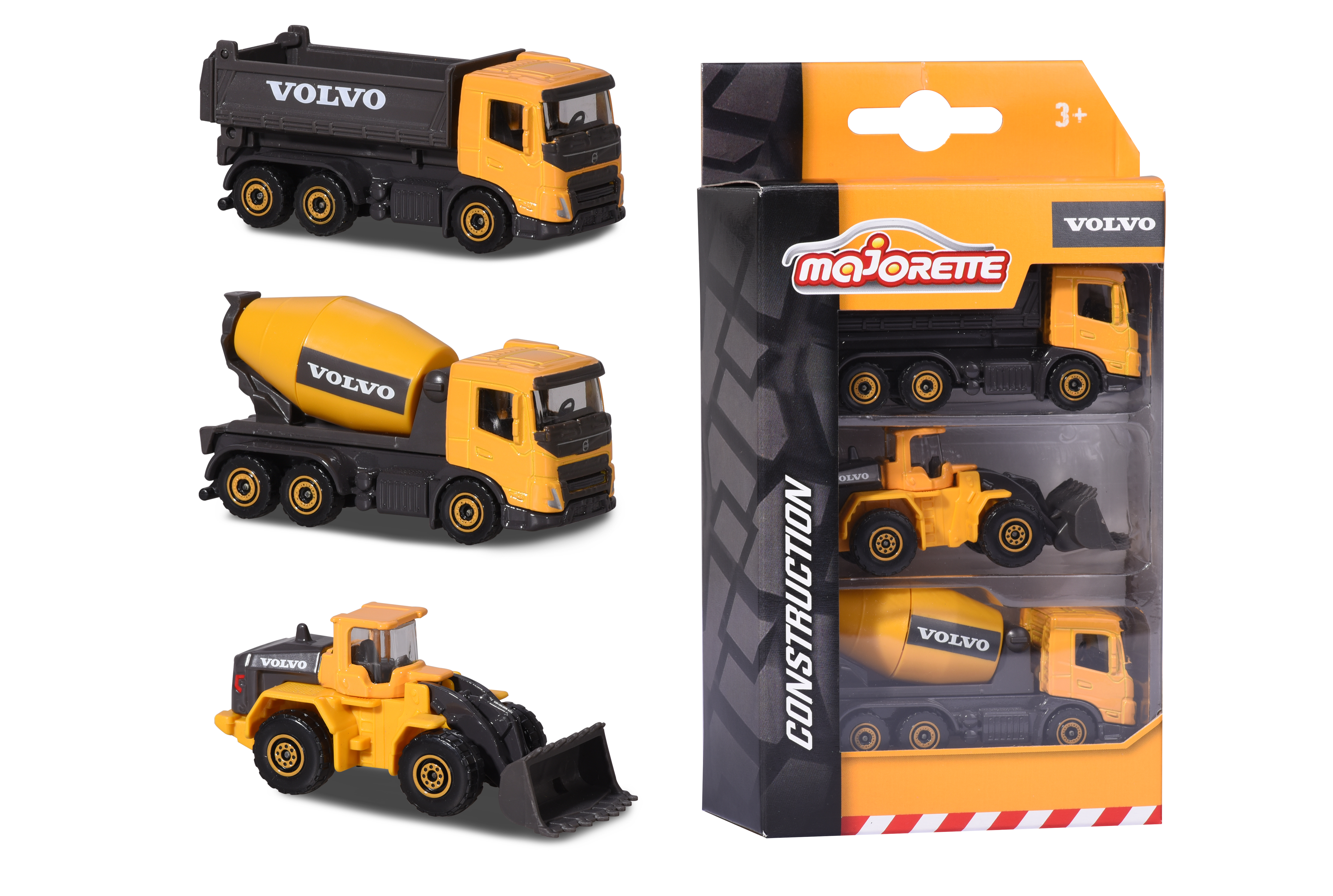 Majorette Volvo Werfvoertuigen 3 pack