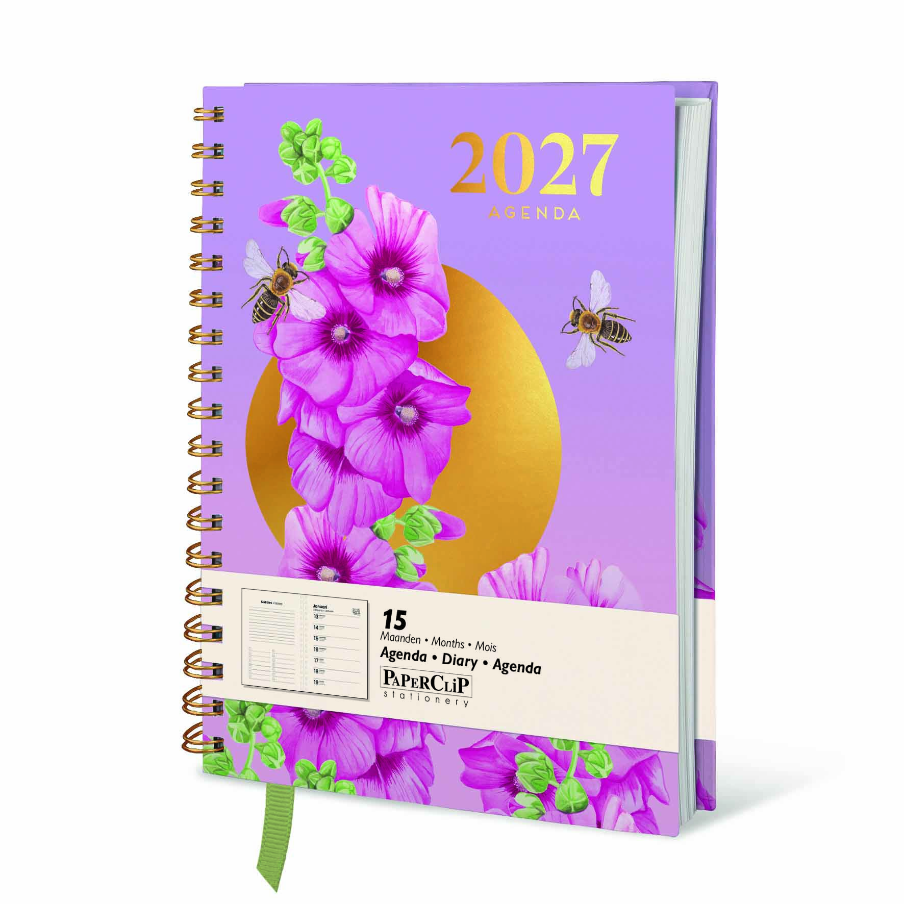 Paperclip Bureau Agenda 2027 Wildlife 15M 1week/pag+Notes 17.5x23.5 cm