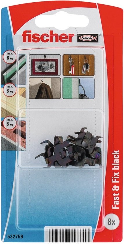 Fischer Fast & Fix Metalen Plug Zwart 8 STUKS