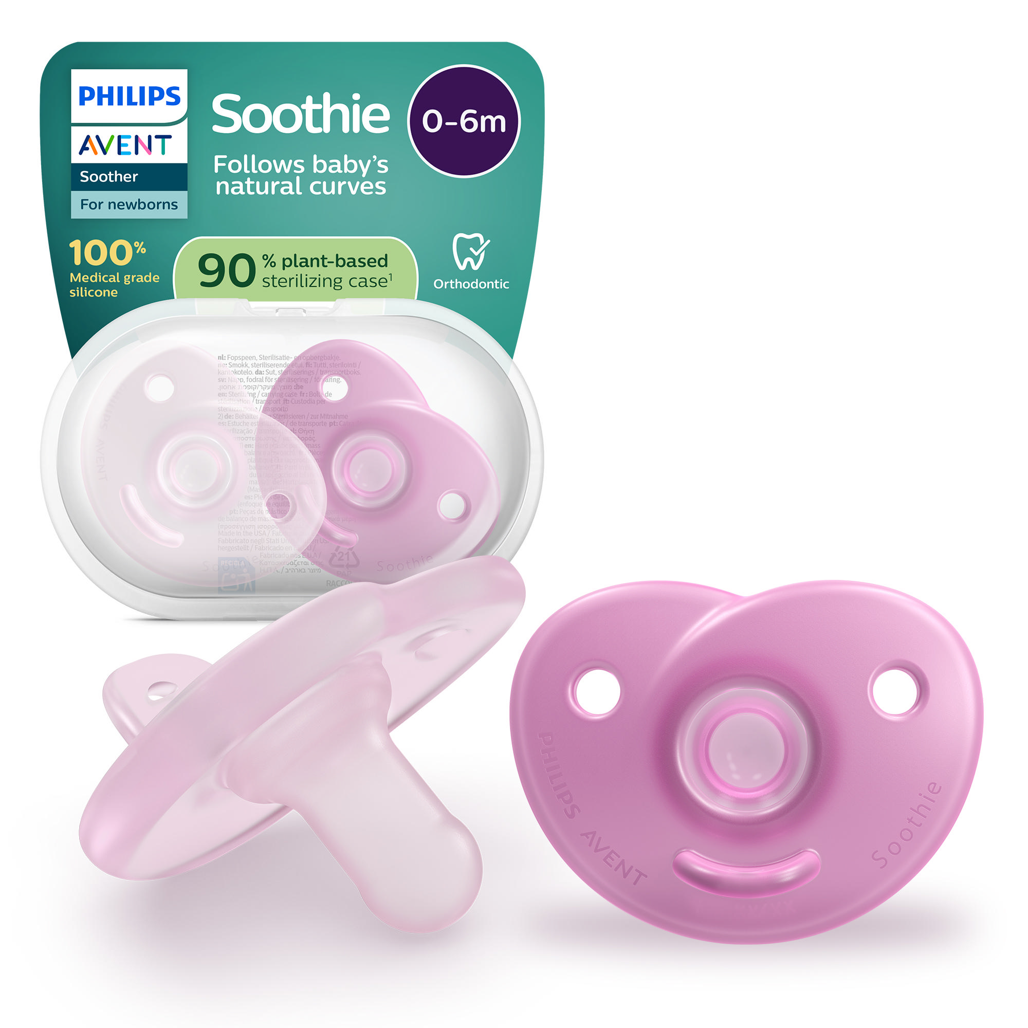 Philips Avent Fopspeen Soothie Girl Roze +0 Maand - 2 stuks