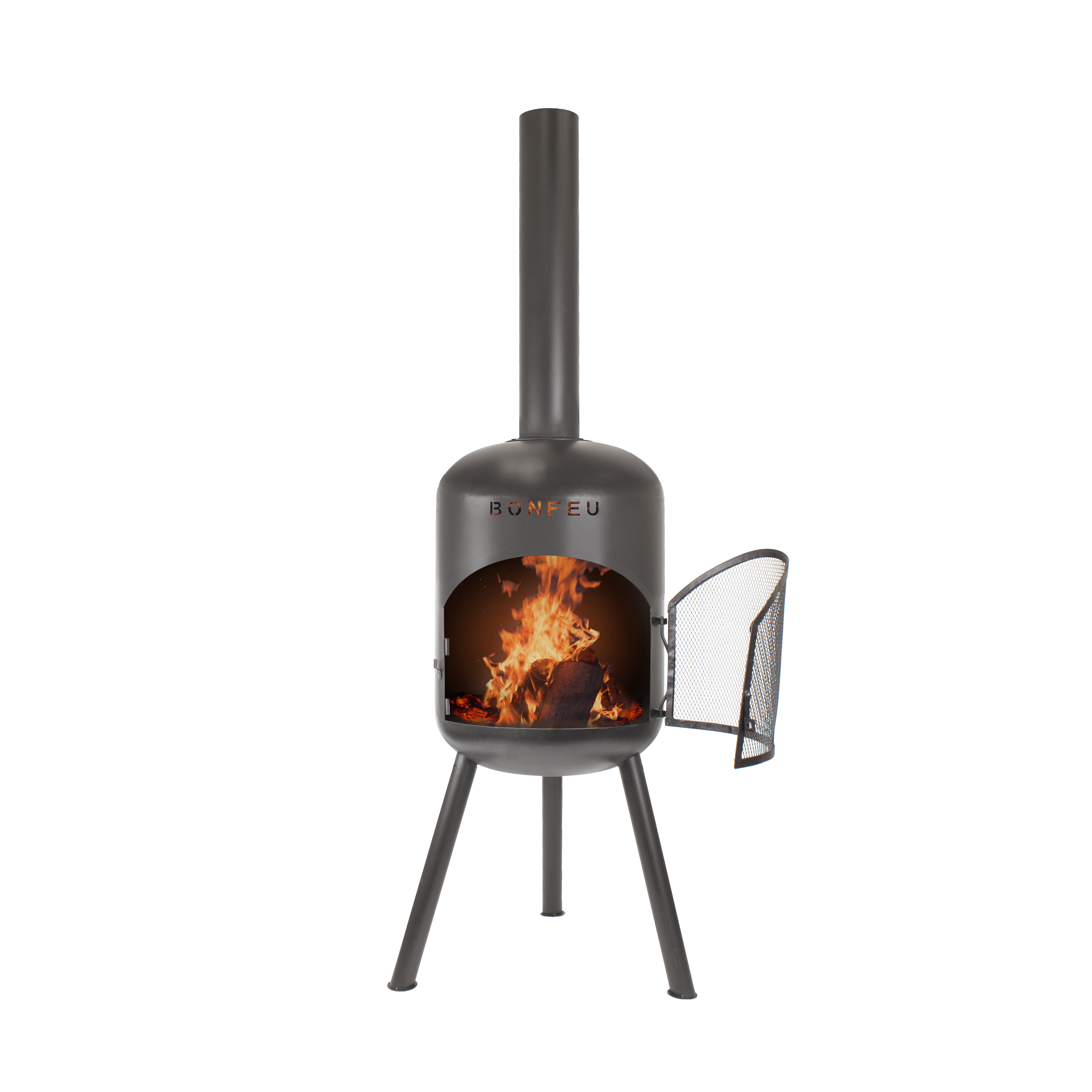 Bonfeu Bonbono Terrashaard Zwart met grillrooster