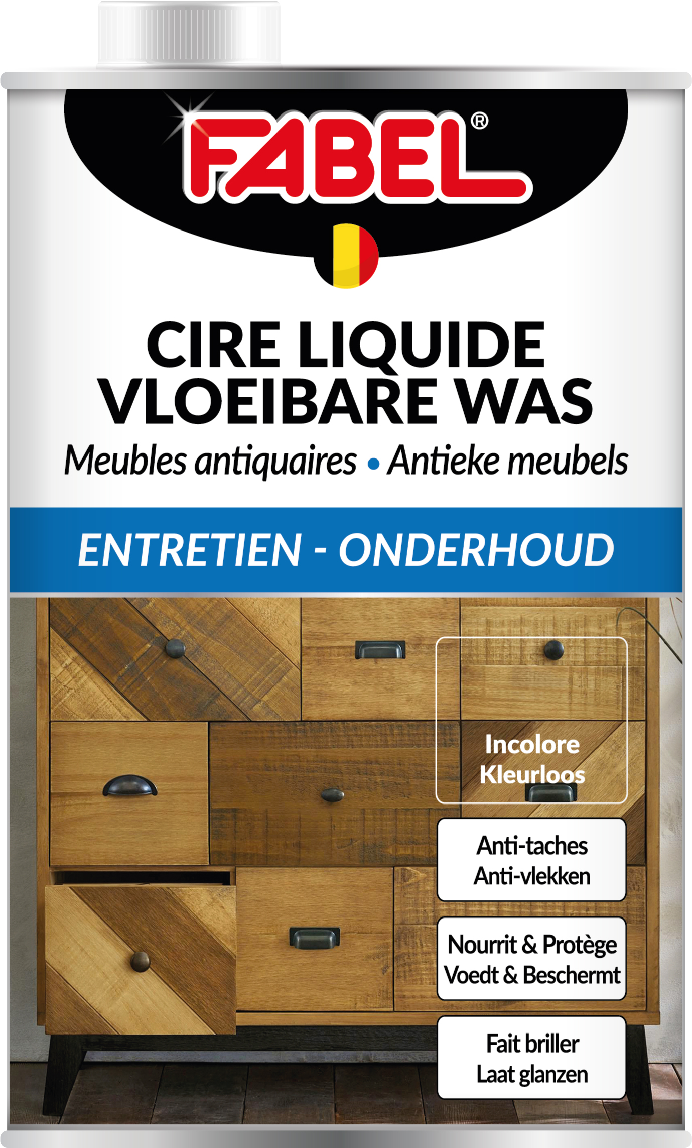 Fabel VLoeibare Antiekwas Hout en Meubels kleurloos 1000 ml - Onderhoud
