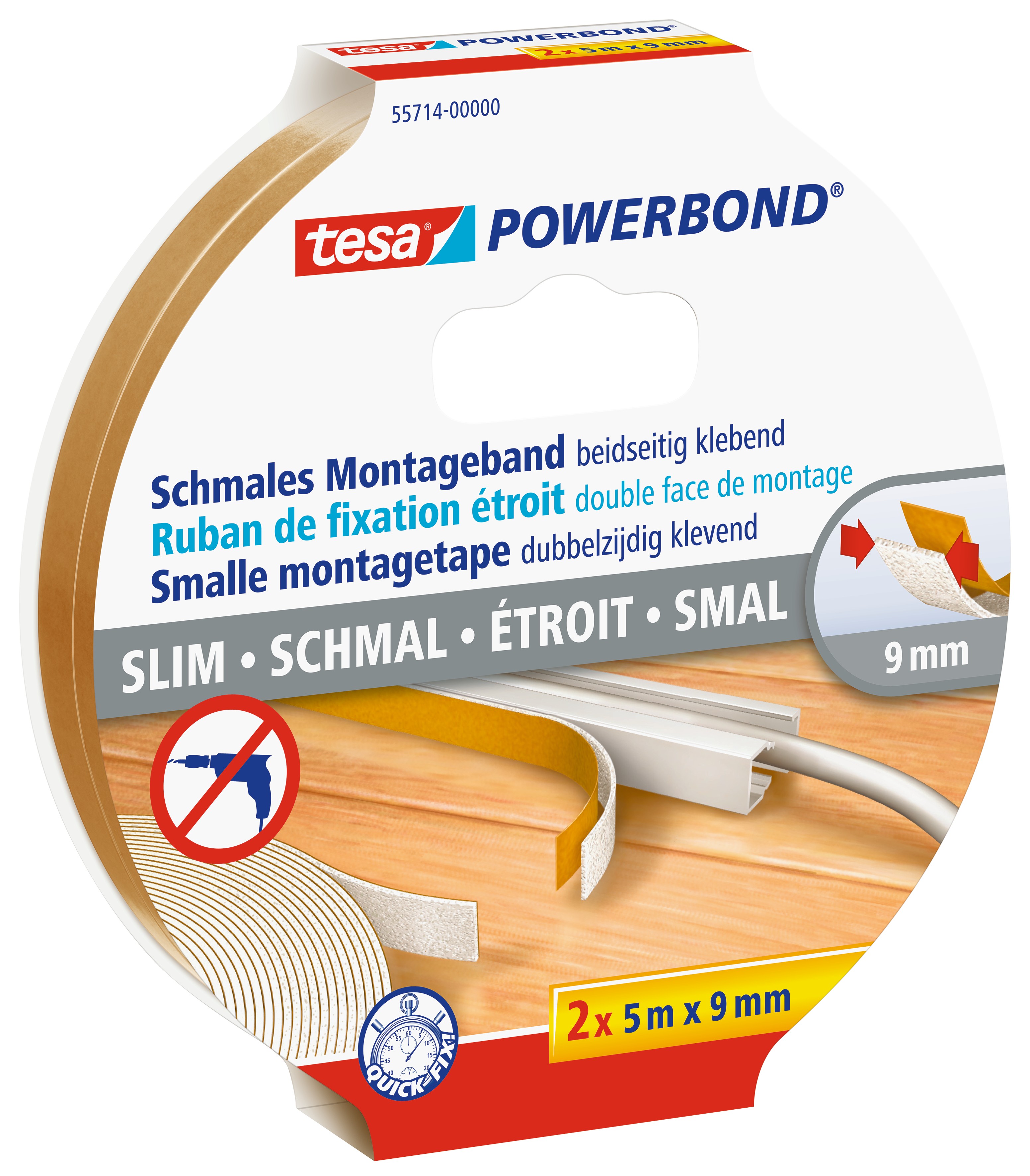 Tesa Dubbelzijdige Montage Tape small 9 mm x 10 m (2x 5 m)